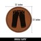 Pants Jeans Trousers Clothes Laundry Round Iron-On Engraved Faux Leather Patch Applique - 2.5"